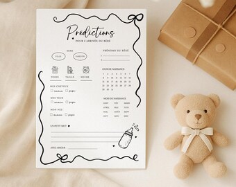 Cartes de pronostics bébé à imprimer - Naissance, Baby Shower, Gender Reveal