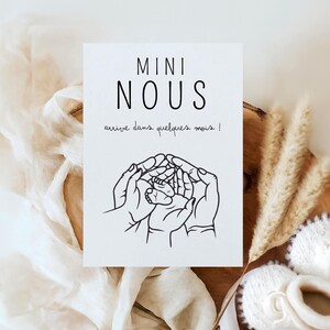Minimalist Pregnancy Card – Mini We’re Coming Soon – Printable PDF – Original Baby Announcement