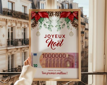 Weihnachtsgeldgeschenk, Viel Spaß mit deiner ersten Million | Frohe Weihnachten, Druckbares Geschenk