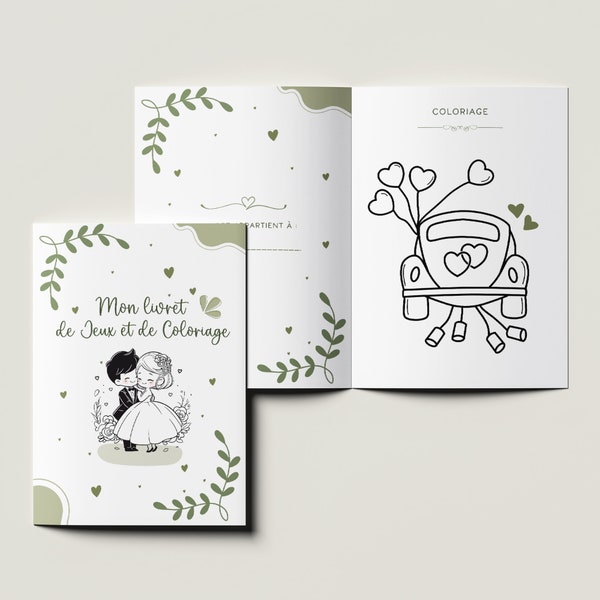 Children's activity booklet - Games and coloring book Wedding, Entertainment for children