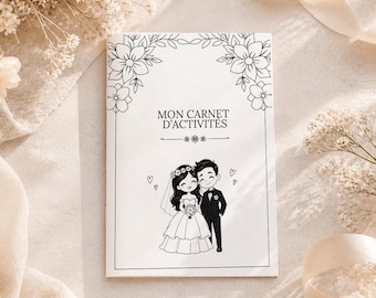 Folleto de actividades para bodas imprimible, juegos y libro para colorear, actividades para niños (PDF)