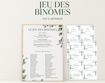 Eucalyptus Pairs Game, Printable Wedding Games, Wedding Entertainment, 40 Pairs