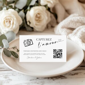 Wedding QR Code - Editable Card on Canva | French