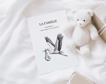 Carte annonce de grossesse  Mini nous est en route - A imprimer