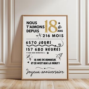 Pôster de aniversário de 18 anos, decoração de festa para imprimir