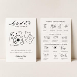 Instax Mini 12 Polaroid Wedding Animation Instruction Posters and Wedding Photo Guest Book
