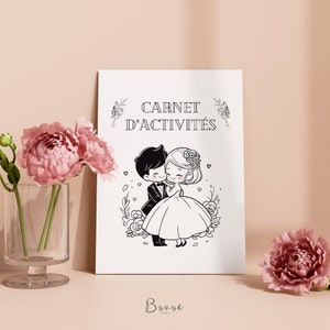 Folleto de actividades de boda para niños, 20 páginas para imprimir, Folleto de bodas para colorear, Juegos de boda para niños en francés,
