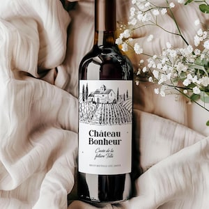Future Tata Wine Label - Pregnancy Announcement PDF to print on sticker paper