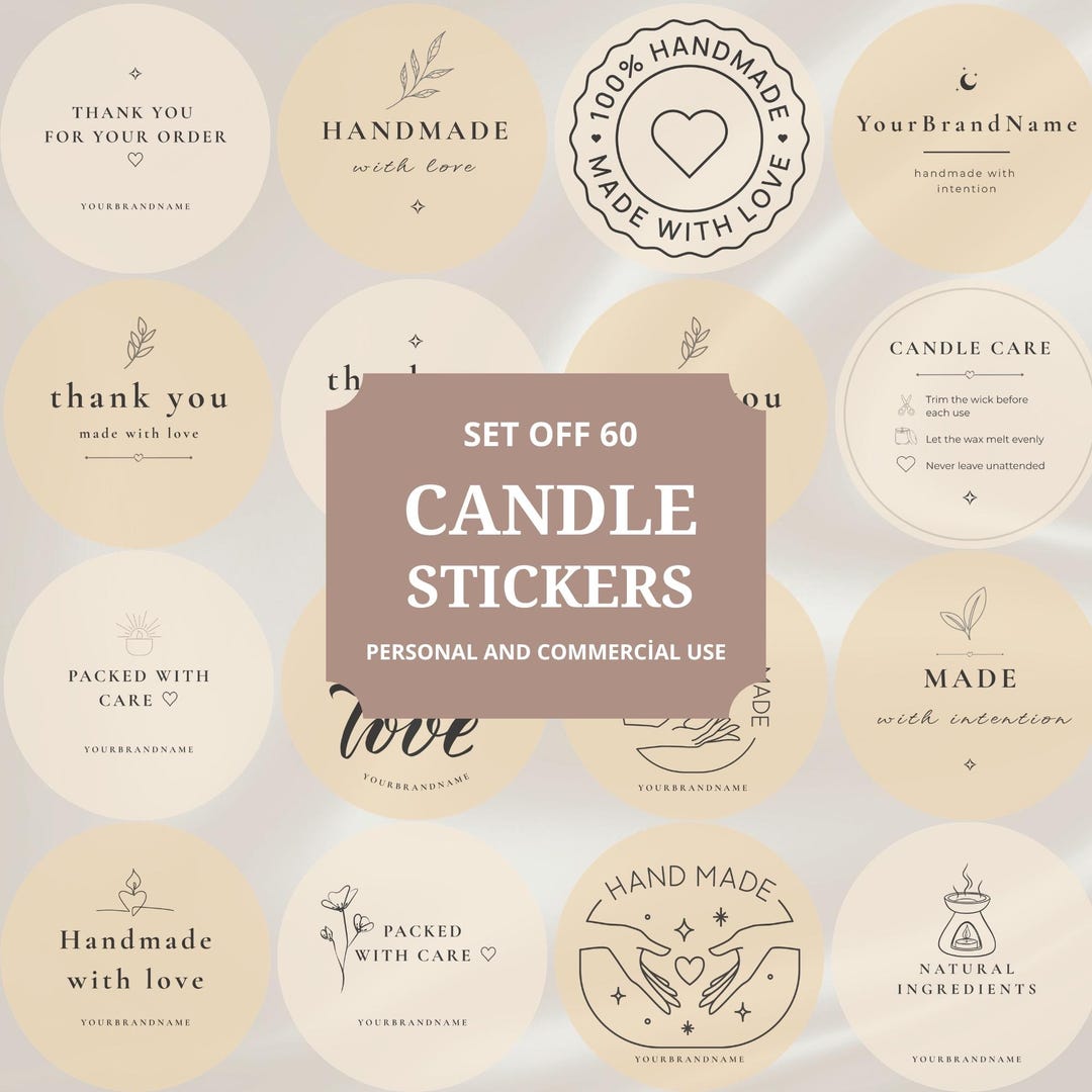 Minimal Sticker Template Canva, Small Business Stickers, Thank You ...