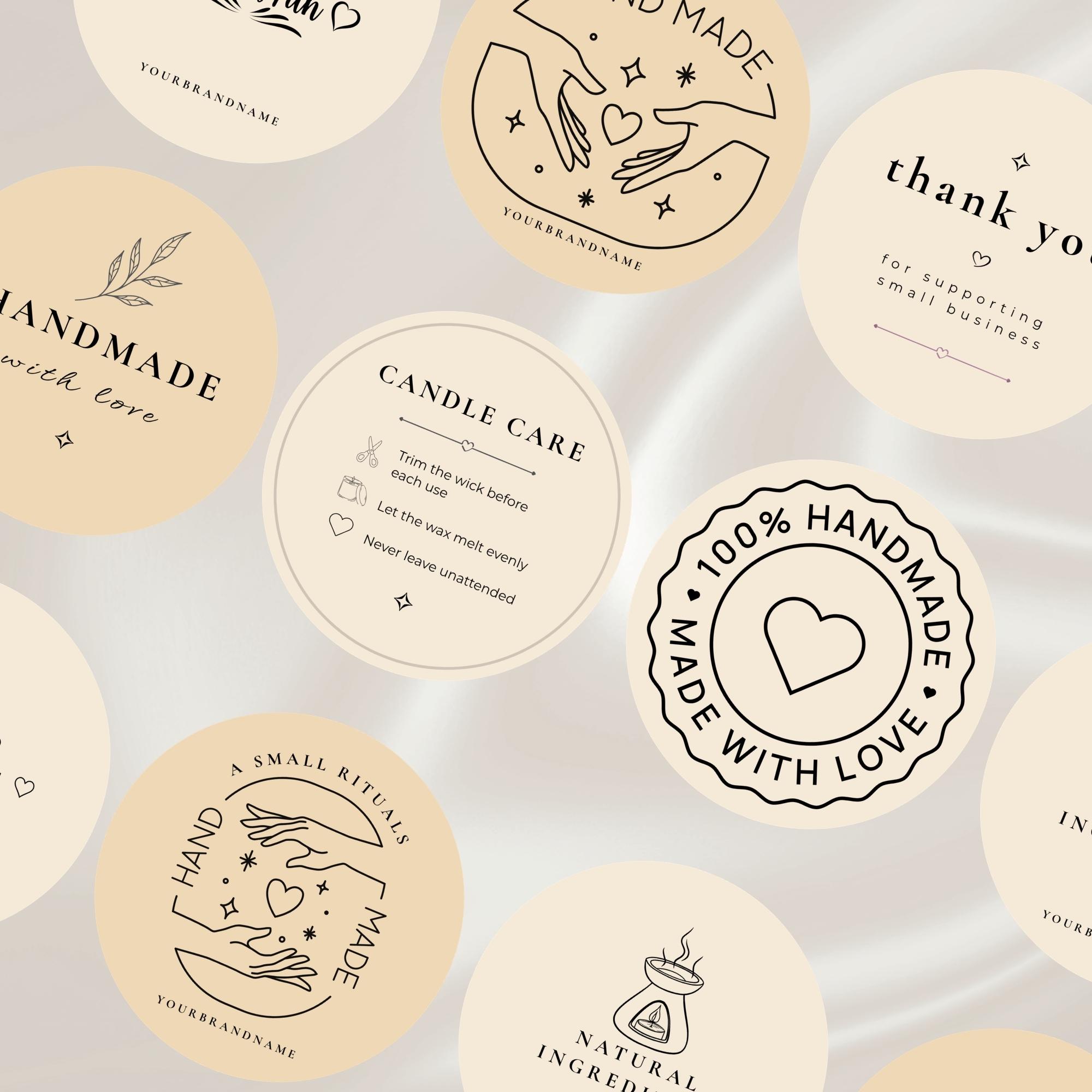 Minimal Sticker Template Canva, Small Business Stickers, Thank You ...