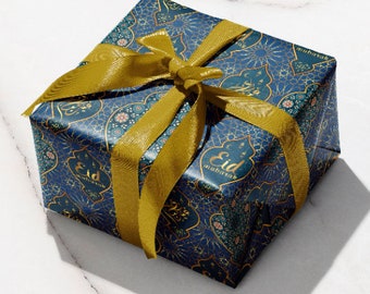 Eid Mubarak Wrapping Paper Gift Wrap Islamic Party Ramadhan - 2 Quality Sheets