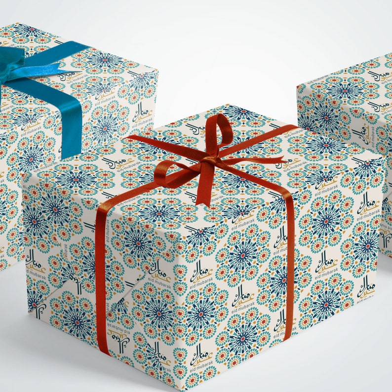 Eid Mubarak Geschenkpapier, Geschenkpapier, islamische Party, Ramadan 2 hochwertige Bögen Bild 5
