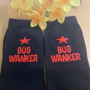 Neuheit Geschenk Socken Bus Wichser, wählen Sie Ihre eigene Schriftfarbe