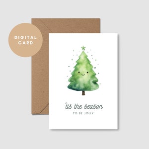 Merry Christmas Card // Christmas Tree Card // Cute Xmas Card // Happy Holidays Card // Printable Greeting Card // Digital Download