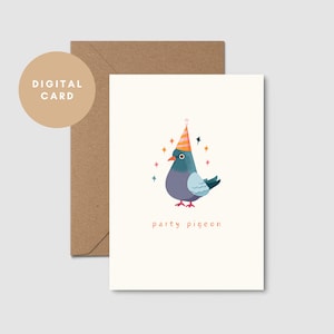Carte de fête pigeon//carte d'anniversaire imprimable//carte de voeux imprimable//carte de jeu de mots drôle//téléchargement numérique