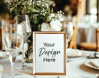 Framed Table Number Mockup Bar Menu Mock Up  Wedding Sign Mock Table Number Sign Wedding Mockup Aesthetic Wedding Mockup