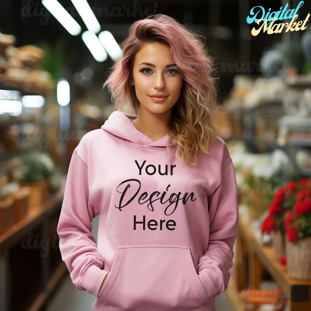 Gildan 18500 Light Pink Hoodie Mockup Gildan Hoodie Mock Up - Etsy