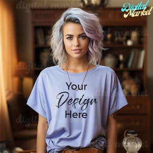 Comfort Colors C1717 Violet Shirt Mockup, Oversized Mockup, Violet Shirt, Comfort Color Shirt Mock, Model Mock up, Violet 1717 Mockup