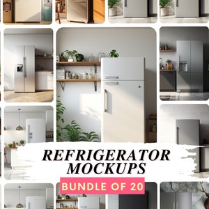 Maqueta de refrigerador (20 unidades), foto de electrodoméstico de cocina, maqueta de referencia, maqueta de imán de referencia, maqueta de pegatina en referencia, maqueta de refrigerador, imagen de referencia