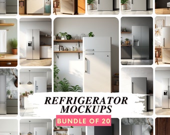 Refrigerator Mockup Bundle of 20, Kitchen Appliance Photo, Ref Mockup, Ref Magnet Mock Up,  Sticker on Ref Mockup, Fridge Mockup, Ref Image