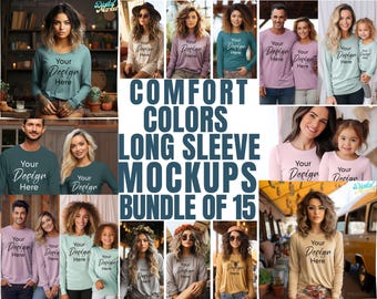 Comfort Colors Long Sleeve Mockup C6014 Mock-up Comfort Colors Mocks Long Sleeve Model Mockup Long Sleeve Comfort Colors Mocks Mockup Bundle