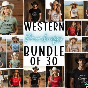 Western Mockups Bundle, 3001 Mockups, 1717 Mockups, Country Western Mockup Bundle, Cowgirl Mockups, Cowboy Mockups, Western Tshirt Mockup