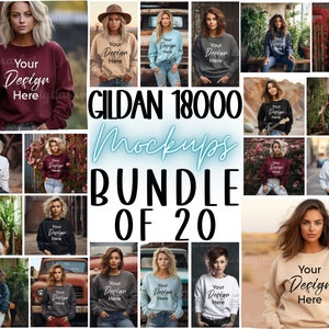 Gildan 18000 Mockup Bundle, 18000 Sweater Bundle, Gildan Model Mockups, Whole Section Bundle, Lifestyle Mockups, Sweatshirt Mockup Photos