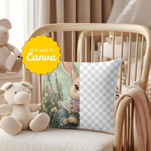 Children Boho Pillow Mockup, Neutral Boho Playroom Pillow Mockup, Kids Accent Pillow Cover Mockup Editable in Canva, Throw Pillow Mockup