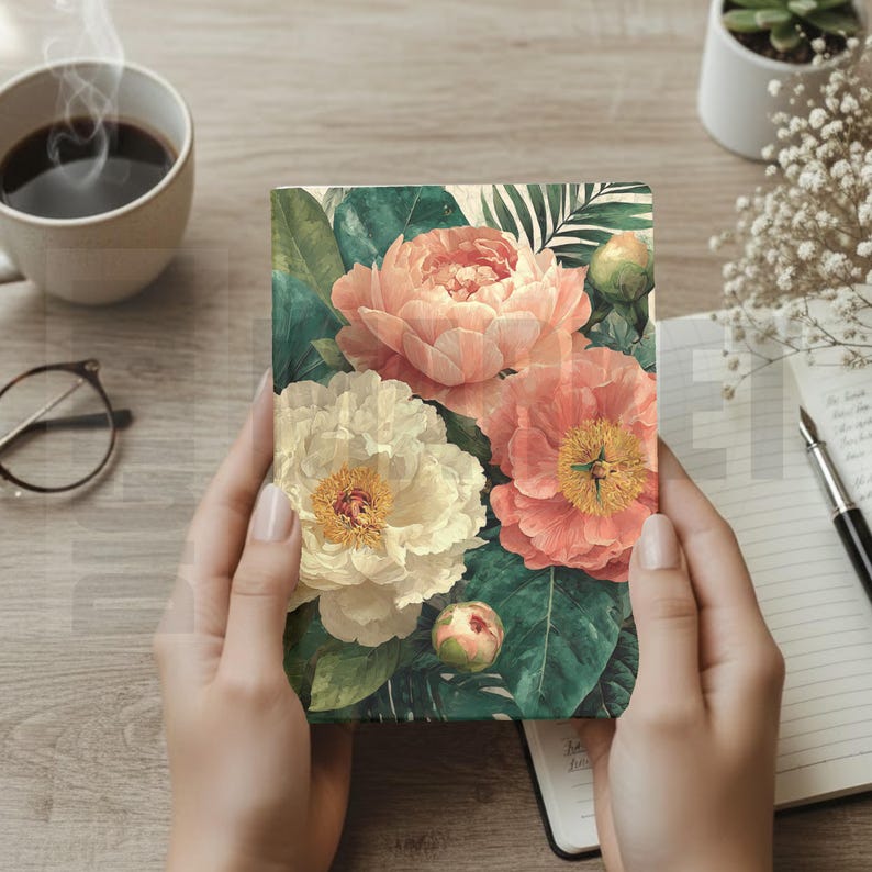 Mall för inbunden journalmodell i Canva, bokmodellpaket, dra-och-släpp-anteckningsbokmodell, moderna bohemiska dagbokmodeller i Canva bild 6