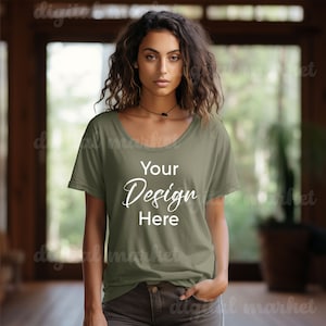 Moss Comfort Colors Tshirt Mockup, Moss Comfort Colors 1717,  Female Comfort Colors Mock Ups, T shirt Mock Ups, Comfort Colors Mockup,