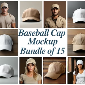 Baseball Cap Mockup Bundle, Sports Cap Flat Lay Mockup, Baseball Hat Mockup, Baseball Cap Template, Baseball Hat Mock Up, Canva Mockups