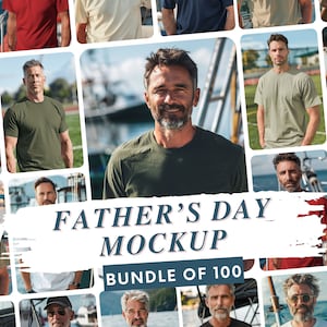 Father&#39;s Day Men&#39;s T-shirt Mockup Bundle, Mens Mockup Bundle Bella Canvas 3001 Tshirts,  Gildan Shirt Mockup 1717 Male Mockup