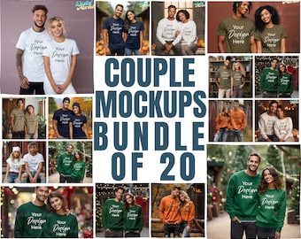 Couples Mockup Bundle, Mockup of Couples, Tshirt Mockups Couple, Shirt Bundle Couples