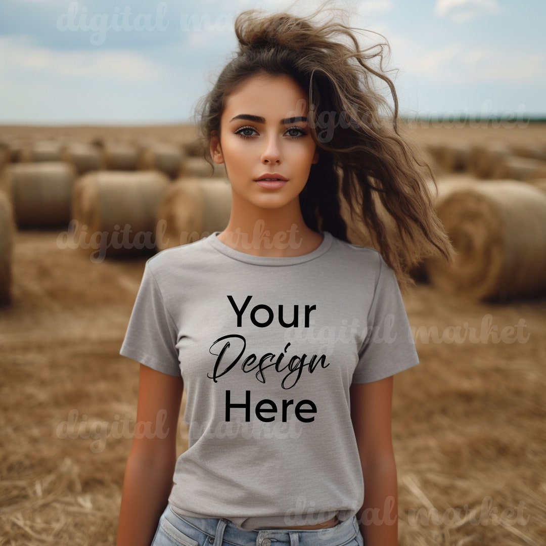 3001 Athletic Heather Bella Canvas Mockup, Bella Canvas 3001 Mockup ...