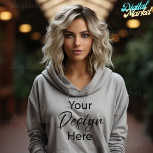 Gildan 18500 Sport Grey Hoodie Mockup, Gildan Hoodie Mock up, Gray Hoodie Mockup, Model Mockup, Hooded Sweatshirt mockup, Styled Mockup