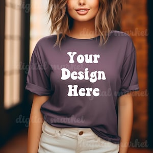 Grape Comfort Colors 1717 Mockup, Oversized Shirt Mockup, Comfort Colors 1717 Mockup, Single Mockup, Comfort Colors Mockup