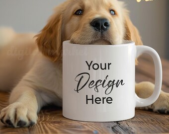 Maqueta de taza de cerámica, maqueta de taza de café, maqueta de taza de perro, maqueta de taza de perro, maqueta de taza de perro, maqueta de mamá perro, maqueta de taza de perro, maqueta de tazas blancas