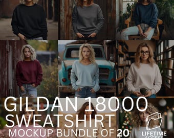 Gildan 18000 Mockup Bundle, 18000 Sweater Bundle, Gildan Model Mockups, Whole Section Bundle, Lifestyle Mockups, Sweatshirt Mockup Photos