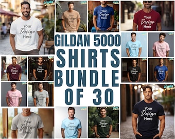 Gildan 5000 Mockup Male Mockup Bundle, 5000 Shirt Bundle, Gildan Model Mockups, Whole Section Bundle, Tshirt Mockup High Quality Photos