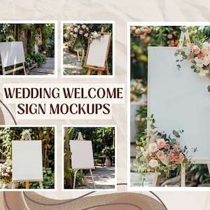Wedding Welcome Sign Mockup Bundle Aesthetic Welcome Sign Minimalist Welcome Sign Mockup Wedding Seating Chart Mockup Rustic Minimal Sign