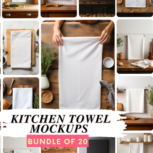 Towel Mockup, Kitchen Towel Photo, Kitchen Towel Mockup, Hand Towel Mock Up, Stock Photography, Image of White Towel, Blank Kitchen Towels