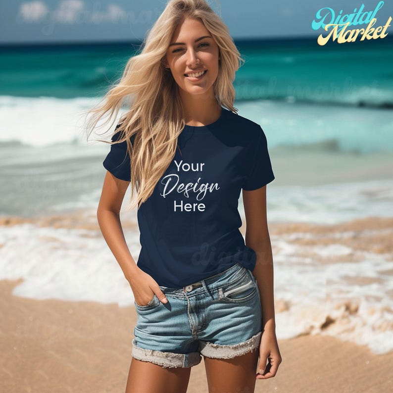 Summer Shirt Mockup, Mockup Bundle of 30, Beach Lifestyle Mockup Photos, Summer Lifestyle Mockup, Female Model, High Quality Image image 4