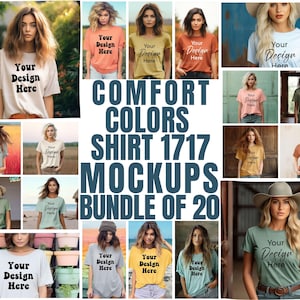 Comfort Colors Mockup Bundle, All Access Pass MEGA BUNDLE, Comfort Colors 1717 Mockup, Trendy Mockup, C1717 Shirt Model Mockup Bundle