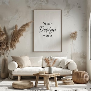Wooden Frame Mockup, Minimalist Interior mockup, Photo Frame Mock Up, PSD Template Frame Mockup for Poster Art, PSD Mockup