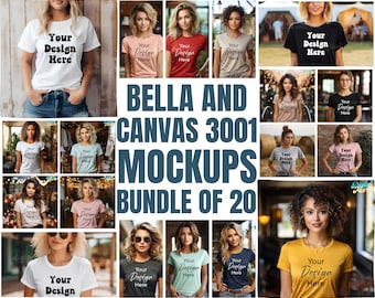 Bella Canvas 3001 Mockup Bundle, 3001 Tshirts Bundle, Mock ups, Mockups, Bella Canvas Tshirt Mockups, Bella Canvas 3001, Mockup, Mockups