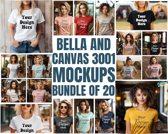 Bella Canvas 3001 Mockup Bundle, 3001 Tshirts Bundle, Mock ups, Mockups, Bella Canvas Tshirt Mockups, Bella Canvas 3001, Mockup, Mockups