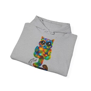 Sudadera con capucha unisex Proteja su perspectiva de ronroneo con actitudes gatunas saludables imagen 5