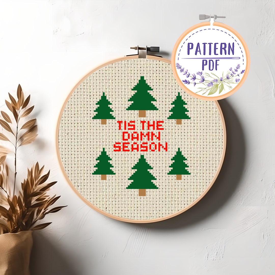 Taylor Swift Cross stitch Pattern tis the Damn Season Etsy