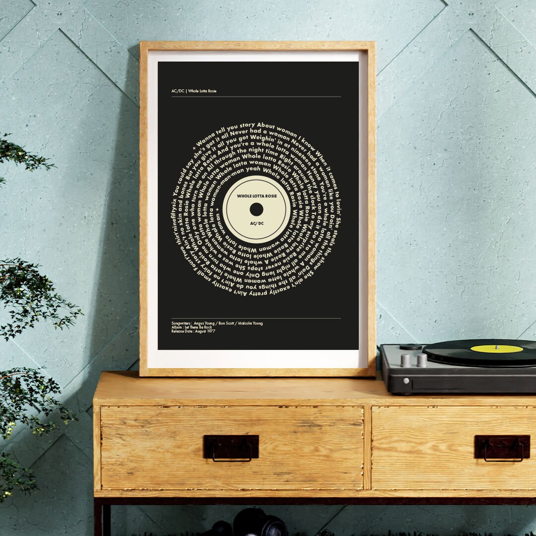 AC/DC Whole Lotta Rosie Vinyl Lyrics Print - Etsy