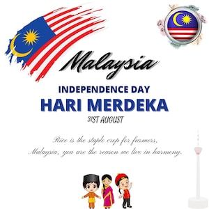 Digital Template Malaysia Independence Day, Digital Printable Template
